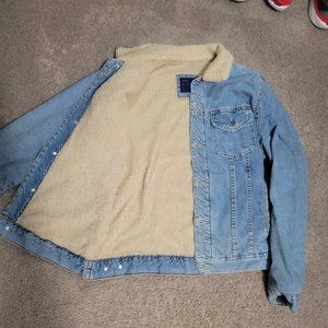 Zara Sherpa Denim Trucker Jacket